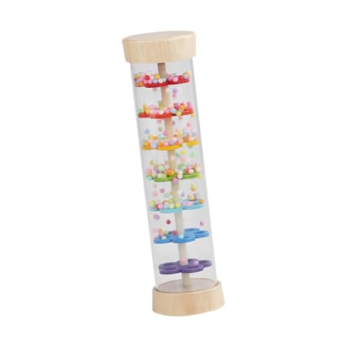 Milageto Rainmaker Training Sensory Baby Rassel Shaker Bunte Perlen Regentropfen Regen Sound Spielzeug für Reise Spielzeug Kinder, Regenbogen von Milageto