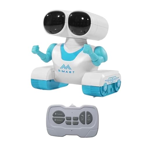 Milageto Roboterspielzeug, Laufspielzeug für Kinder, Cartoon-Modus, programmierbar, mit LED-Lichtern und Musik, tanzendes Roboterspielzeug, Geschenk für, BLAU von Milageto