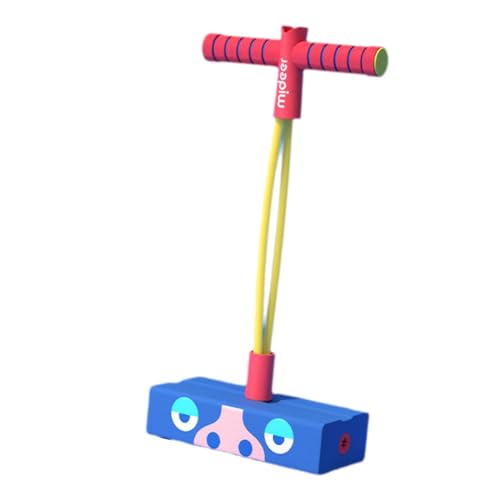 Milageto Schaumstoff-Pogo- für Kinder, Spielzeug für drinnen und draußen, Schaumstoffgriff, rutschfest und lustig, Springstock, Frosch-Springspielzeug, Blaue Basis von Milageto
