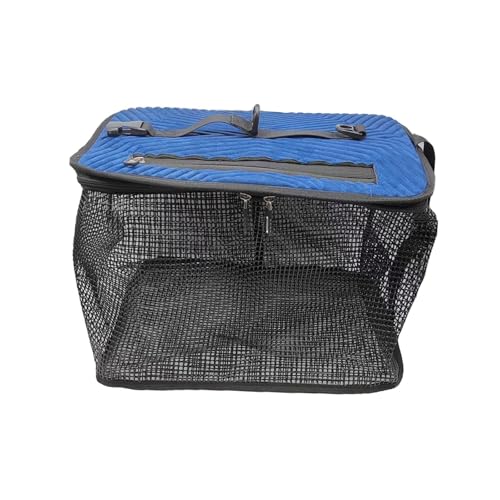 Milageto Schwimmender Angelkorb, Angelnetzkäfig, gummibeschichteter Minnow-Eimer mit 10 m langem Seil, Fischernetz, Fischkorb für gefangene Fische, Blau 38x27.5x28cm von Milageto