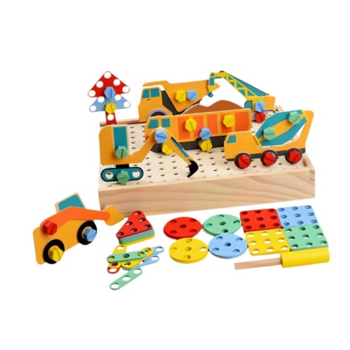 Milageto Spielwerkzeug für Kinder Schrauben Spielzeug so tun Spiele Hände auf Fähigkeitsschraubendreher DIY Building Toy Puzzle Toy für Kinder Jungen Mädchen, Technikfahrzeuge von Milageto