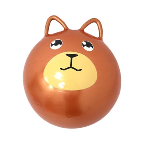 Milageto Sport Hopping Ball Cartoon Kindergarten Sprungspiel für Jungen Mädchen Niedlich mit Griff 42 cm Hüpfball Kinderspielzeug, Hellbraun von Milageto