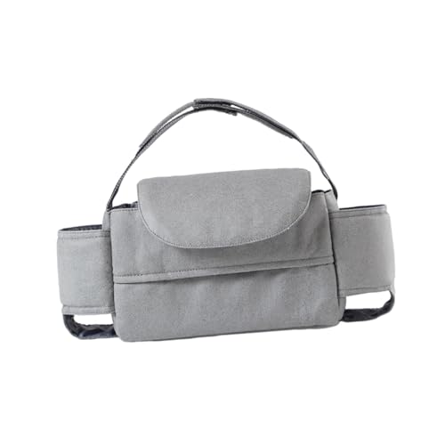 Milageto Wickeltaschen für Babys, Tasche für Kinderwagen, Verstellbarer Riemen, Tasche für Feuchttücher, Canvas, stilvoller Kinderwagen-Organizer für Windeln, Grau von Milageto