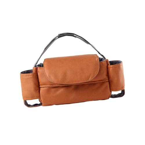 Milageto Wickeltaschen für Babys, Tasche für Kinderwagen, Verstellbarer Riemen, Tasche für Feuchttücher, Canvas, stilvoller Kinderwagen-Organizer für Windeln, Orange von Milageto