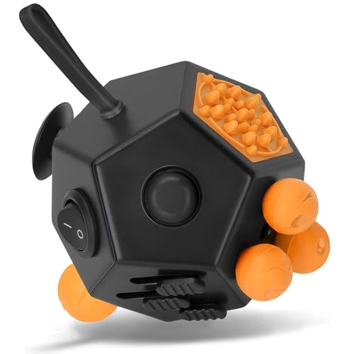 Milifox 12 Sided Fidget Cube - Fidget Cube Spielzeug für Erwachsene & Kinder mit ADHD, ADD, Autismus,Anti-Stress Angst Relief Original Infinity Toys(Schwarz Orange ) von Milifox