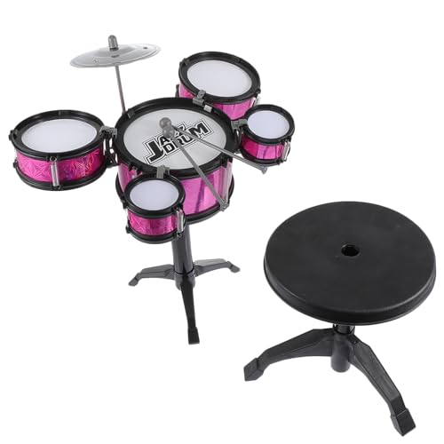 Kinder Schlagzeug Kit Kleinkind Spielzeug:Jazz Drum Set 5 Drums mit Hocker Mini Band Rock Set Musikinstrumente Spielzeug Geschenk für Anfänger Jungen Mädchen von Milisten