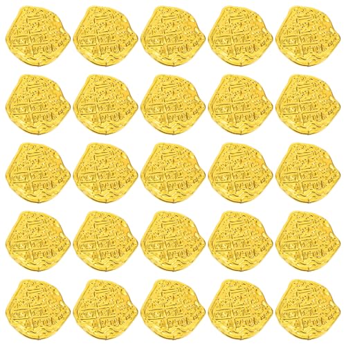 MILISTEN 100 Stück Goldpiratenmünzen, Plastikgold-Spielschatzmünzen, Spielzeug für Spielbevorzugungen, Partyzubehör, Halloween-Piratenschatzsuche-Spiel und Partygeschenke MILISTEN 100 Stück Goldpiratenmünzen, Plastikgold-Spielschatzmünzen, Spielzeug für Spielbevorzugungen, Partyzubehör, Halloween-Piratenschatzsuche-Spiel und Partygeschenke von Milisten