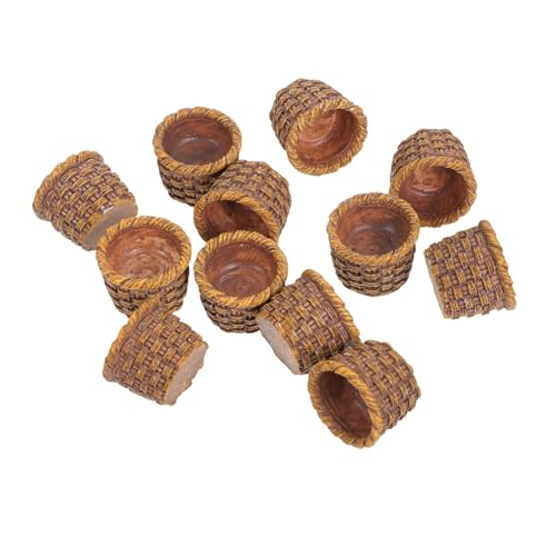 MILISTEN 12 Stück Mini-Rattankorb Puppenhauszubehör Miniaturkorb Puppenhaus -Mini -Zubehör Miniaturgewebekörbe Minikörbe zum Basteln Minikorb aus Rattanimitat Plastik Hellbraun MILISTEN 12 Stück Mini-Rattankorb Puppenhauszubehör Miniaturkorb Puppenhaus -Mini -Zubehör Miniaturgewebekörbe Minikörbe zum Basteln Minikorb aus Rattanimitat Plastik Hellbraun von Milisten