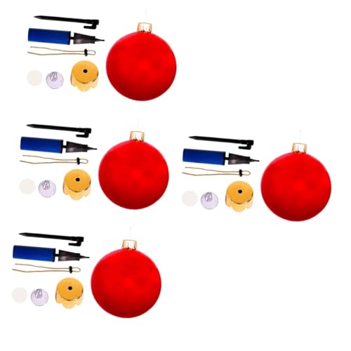 MILISTEN 4 Stück Weihnachtsballons aufblasbare Bälle in Übergröße Outdoor-Spielzeug aufblasbare weihnachtskugeln aufblasbarer weihnachtsball Weihnachtsdekorationen im Freien Spielzeuge PVC von Milisten