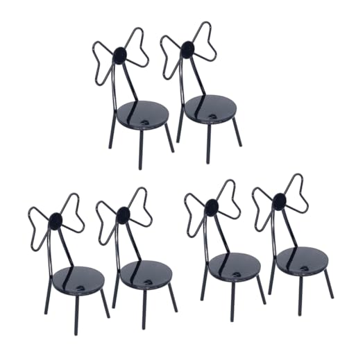 MILISTEN 6 Stück Puppenhausmöbel Bezaubernde Puppenmöbel Miniatur Bastelarbeiten Schmücken Miniaturstühle Zum Basteln Bezaubernde Miniaturstühle Metallstuhl Modellstuhl Modellornament von Milisten