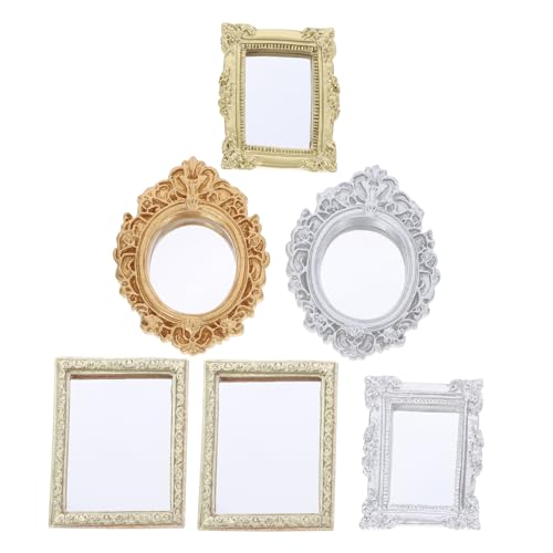 MILISTEN 6 Stück Puppenhausmöbel Kleiner verzierter Spiegel Miniatur-Puppenhauszubehör Miniatur-Spiegeldekor Vintage -Spiegel Miniaturspiegel für Puppenhaus Mini Schminkspiegel Harz MILISTEN 6 Stück Puppenhausmöbel Kleiner verzierter Spiegel Miniatur-Puppenhauszubehör Miniatur-Spiegeldekor Vintage -Spiegel Miniaturspiegel für Puppenhaus Mini Schminkspiegel Harz von Milisten