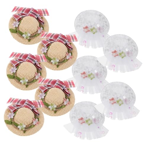 Milisten 10 Stück Teiliges Mini Strohhut Schleifen und Spitzenblumen Handgewebte Puppenhüte für DIY Basteln Weihnachtsdekoration Miniatur Schmuckaccessoires für Kuscheltiere und Milisten 10 Stück Teiliges Mini Strohhut Schleifen und Spitzenblumen Handgewebte Puppenhüte für DIY Basteln Weihnachtsdekoration Miniatur Schmuckaccessoires für Kuscheltiere und von Milisten