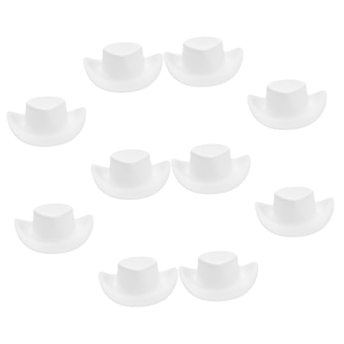Milisten 10 Stück Teiliges Weiße Mini Cowboy Hüte aus Langlebigem Kunststoff Leichte Dekorative Miniatur Western Cowboyhüte für DIY Basteln Puppendekoration Party und Kreative Milisten 10 Stück Teiliges Weiße Mini Cowboy Hüte aus Langlebigem Kunststoff Leichte Dekorative Miniatur Western Cowboyhüte für DIY Basteln Puppendekoration Party und Kreative von Milisten