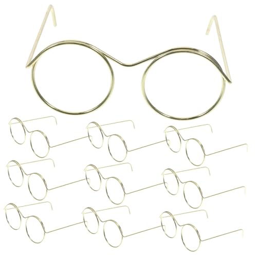 Milisten 10st Puppenbrille Schwarze Babypuppe Zubehör Für Puppenkostüme Puppen-Brillen- Weihnachtspuppenkostüm Miniaturen Zum Basteln Puppensonnenbrille Für Wichtel Golden Stahl von Milisten