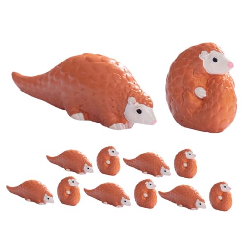 Milisten 12-Teiliges Set Pangolin-Ornamente Pangolin- Mini-Harztiere kleine Harztiere kleine Tierfiguren Gastgeschenke für Nutztiere Wildtierminiaturen Zootierspielzeug Brown von Milisten