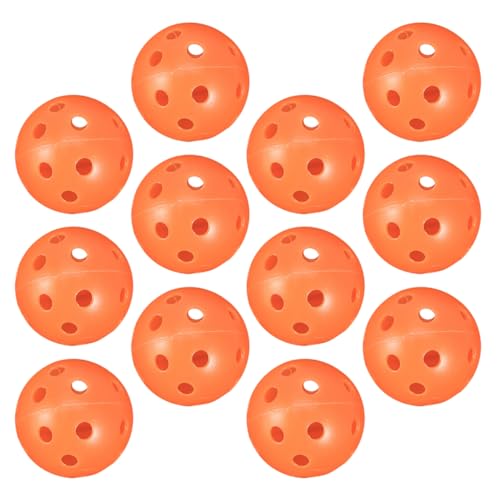 Milisten 12St Gurkenkugel lose Golfbälle Golfball aus Beton Golfausrüstung Hohle Golfbälle Innenräume Pickleball Ballspiel Zubehör Outdoor-Accessoire Pickleball-Kugeln Sport Orange von Milisten