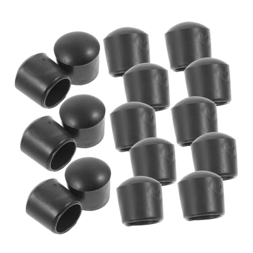 Milisten 16st Fußball-tischstangenhut Kickerspitzenkappen Kickerstangenkappen Tischfußballzubehör Kickerstangenstecker Kicker-endkappen Kickertisch Brettlager Kickerspitze Stecker PVC Black von Milisten