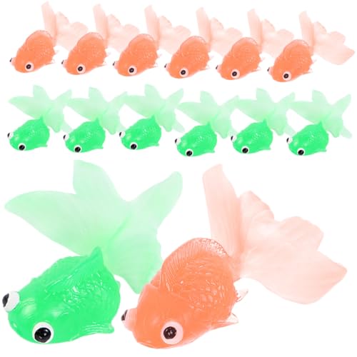 Milisten 20 Stück Teiliges Realistisch Schwimmende Fake Goldfische aus TPR Lebensechte Aquarium Deko in Orange und Grün Sichere Fischornamente für Fischbecken zur Kinderförderung und Milisten 20 Stück Teiliges Realistisch Schwimmende Fake Goldfische aus TPR Lebensechte Aquarium Deko in Orange und Grün Sichere Fischornamente für Fischbecken zur Kinderförderung und von Milisten