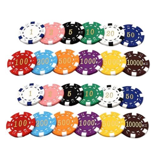 Milisten 24 Stück Teiliges Poker Chips mit Wertangaben Robuste Spielmünzen als Belohnungsspielzeug für Lernen von Rechnen Sortieren und Gruppieren für Pokerabende und Kinderspiele Milisten 24 Stück Teiliges Poker Chips mit Wertangaben Robuste Spielmünzen als Belohnungsspielzeug für Lernen von Rechnen Sortieren und Gruppieren für Pokerabende und Kinderspiele von Milisten