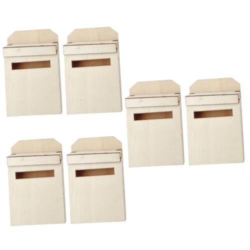 Milisten 3 Sätze Puppenhausmöbel Mini-briefkästen Für Musterbriefkasten Puppenhaus-miniaturzubehör Puppenhaus Briefkasten Mini-hausbriefkasten Beige Holz 2 Stücke * 3 von Milisten