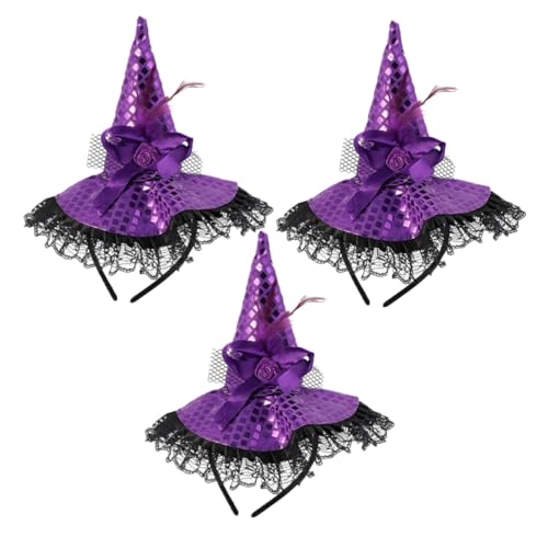 Milisten 3 Stück Hexenhut Haarreif mit Glitzerelementen und Spitze Flexibles Halloween Stirnband für Damen und Vielseitiges Kostümzubehör für Party und Cosplay Milisten 3 Stück Hexenhut Haarreif mit Glitzerelementen und Spitze Flexibles Halloween Stirnband für Damen und Vielseitiges Kostümzubehör für Party und Cosplay von Milisten