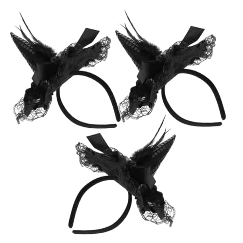 Milisten 3 Stück Teiliges Hexenhut Haarreif mit Glitzer und Spitze Flexible Halloween Kopfbedeckung für Damen und Leichtes Komfortables Hexen Kostüm Zubehör für Party Cosplay Milisten 3 Stück Teiliges Hexenhut Haarreif mit Glitzer und Spitze Flexible Halloween Kopfbedeckung für Damen und Leichtes Komfortables Hexen Kostüm Zubehör für Party Cosplay von Milisten
