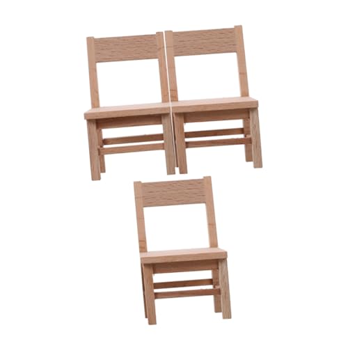 Milisten 3 Stück Teiliges Miniatur Holzstuhl für Puppenhaus Detailreiche Kleine Holzstühle Passende Mini-möbel für Puppenhauslayout für DIY Dekoration Milisten 3 Stück Teiliges Miniatur Holzstuhl für Puppenhaus Detailreiche Kleine Holzstühle Passende Mini-möbel für Puppenhauslayout für DIY Dekoration von Milisten