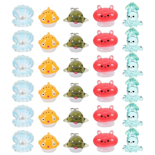 Milisten 30 Stück Mini-Meeresharztiere Winzige Meerestierfiguren Meeresminiaturtiere Aquarium-Ornamente Dekorationen Für DIY-Aquarien Töpfe Mikro-Feengarten von Milisten