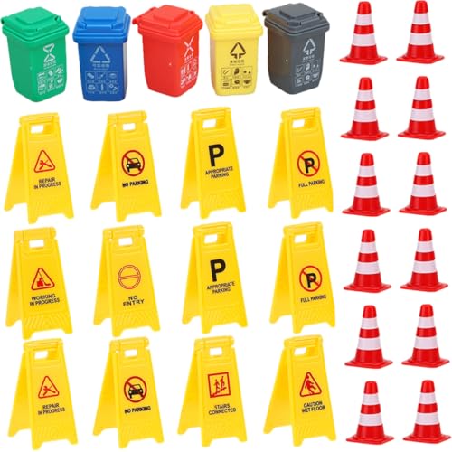 Milisten 37 Stück Teiliges Verkehrserziehungs Spielset mit Rotkegeln Englischen Warnschildern und Mülltonnen Pädagogisches Lernspielzeug für Verkehrszeichenverständnis und Kognitiven Milisten 37 Stück Teiliges Verkehrserziehungs Spielset mit Rotkegeln Englischen Warnschildern und Mülltonnen Pädagogisches Lernspielzeug für Verkehrszeichenverständnis und Kognitiven von Milisten