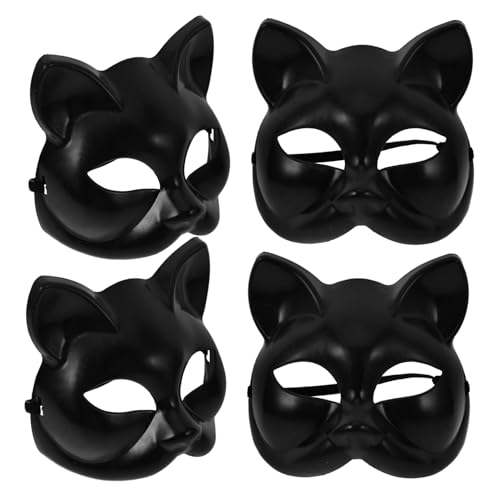 Milisten 4 Stück Schwarze Kunststoff Katzenmasken zum Bemalen DIY Masquerade Cat Face Mask für Halloween Party Karneval Kostüm Unbemalt Vielseitig Gestaltbar Geeignet für Erwachsene Milisten 4 Stück Schwarze Kunststoff Katzenmasken zum Bemalen DIY Masquerade Cat Face Mask für Halloween Party Karneval Kostüm Unbemalt Vielseitig Gestaltbar Geeignet für Erwachsene von Milisten