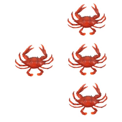 Milisten 4 Stück Simulationsornamente künstliche Krabbe kuscheltiere meerestiere Figuren Animal Figure Modelle Spielzeug Tierfiguren basteln Meereslebewesen-Modell PVC von Milisten