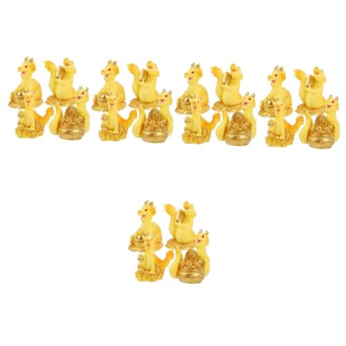 Milisten 5 Sätze Drachenauto- Autofiguren Desktop-Dekoration Zubehör Rotes Drachenspielzeug Miniaturen Auto-Drachen-Ornament Dinosaurier-kuchendeckel Zappeln Golden Harz 4 Stück * 5 von Milisten