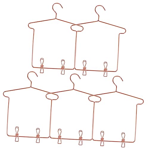 Milisten 5 Sätze Puppenaufhänger Kleiderbügel Für Babypuppen Kleiderbügel Für Minipuppen Bjd Mädchen Kleid Puppenhausmöbel Mini-kleiderständer Rockbügel Hose Eisen Rose Gold von Milisten