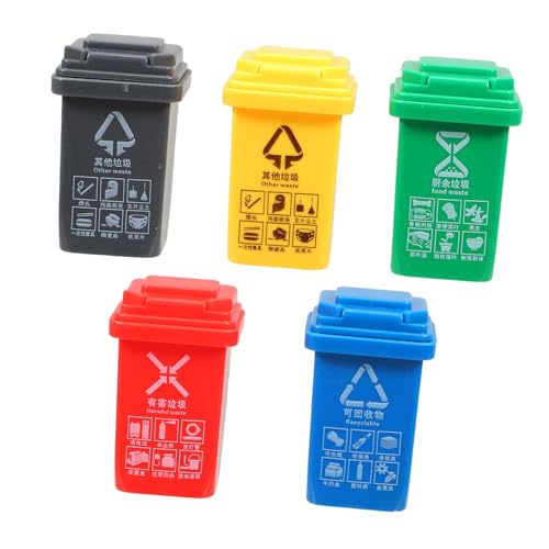 Milisten 5 Stück Teiliges Mülltonnen mit Deckel Pädagogische Abfallbehälter für Puppenhaus Zubehör Robuste Miniatur Müllsortierbehälter für Lernspiele und Kreative Lebensszenen Milisten 5 Stück Teiliges Mülltonnen mit Deckel Pädagogische Abfallbehälter für Puppenhaus Zubehör Robuste Miniatur Müllsortierbehälter für Lernspiele und Kreative Lebensszenen von Milisten