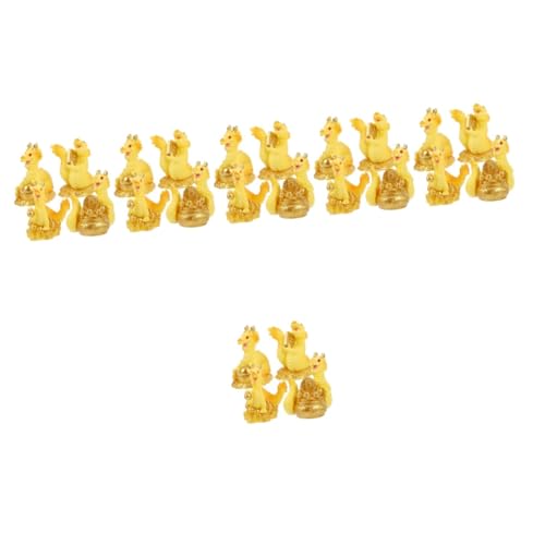 Milisten 6 Sätze Auto Drache Miniaturfigur Plüsch Paket Shöne Bescherung Chinese Zodiac Tischdeko Dashcam -Auto Mini-Drache Drachenfiguren Aus Kunstharz Golden 4 Stück * 6 von Milisten