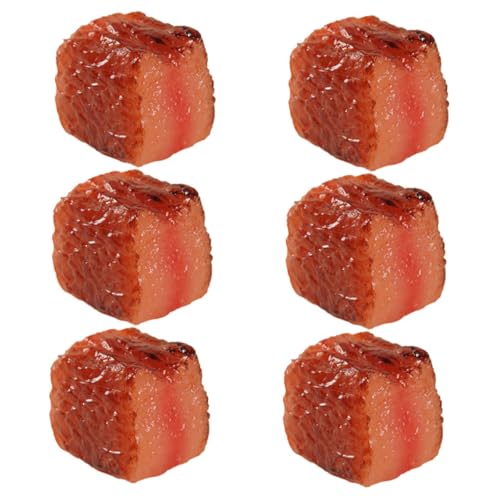 Milisten 6 Stück Teiliges Künstliches Rindfleischwürfel PVC Realistische Fleischattrappe mit Feiner Textur Bruchfest Wiederverwendbar für Restaurantdekoration und Food Display Milisten 6 Stück Teiliges Künstliches Rindfleischwürfel PVC Realistische Fleischattrappe mit Feiner Textur Bruchfest Wiederverwendbar für Restaurantdekoration und Food Display von Milisten