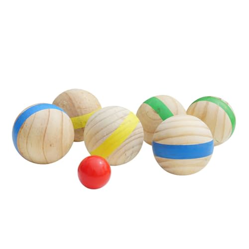 Milisten 7St Bodenkugel für kinderspielzeug Outdoor Toys Sport outdor Boccia im französischen Stil Kindersportbälle Boccia-Bälle Boccia im Freien Holz von Milisten