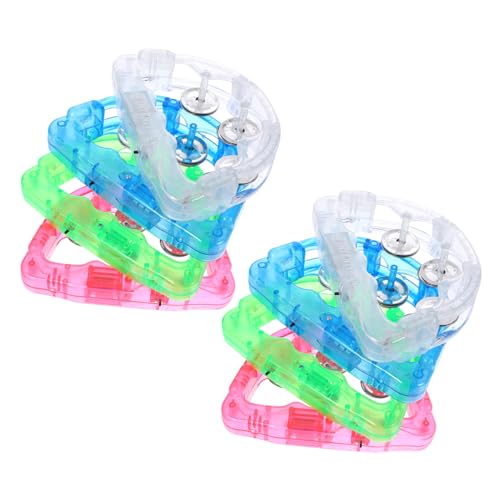 Milisten 8 Stück Lichter Percussion mit blinkendem Schütteln Hand Rassel Tamburine Spielzeug Schellen Glocke Licht für Erwachsene Kinder Cheering Glow Random Playthings Rhythmus Hochzeit Handheld von Milisten