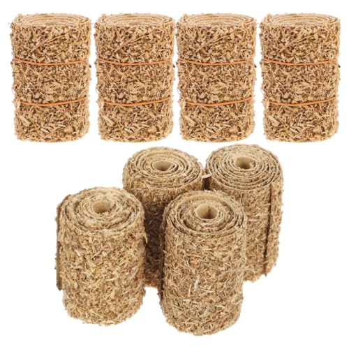 Milisten 8Pcs Mini Heuballen Miniatur Gefälschte Heuballen Miniaturstroh Bale Mini Round Haystack Für Mini House Dollhouse Craft Garden Dekoration von Milisten