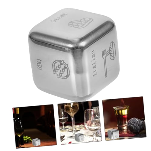 Milisten Edelstahl Würfelspiel Food Decider Dice für Erwachsene Leicht Tragbar Vielseitig für Party Bar Ktv Schnelle Essensentscheidung Kreatives Geschenk für Freunde und Familie Milisten Edelstahl Würfelspiel Food Decider Dice für Erwachsene Leicht Tragbar Vielseitig für Party Bar Ktv Schnelle Essensentscheidung Kreatives Geschenk für Freunde und Familie von Milisten