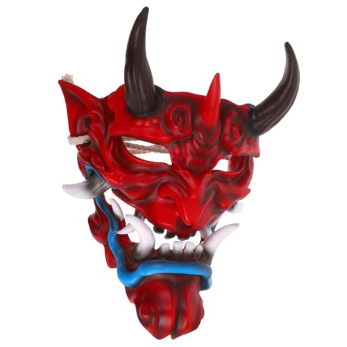 Milisten Japanische Hannya Dämonenmaske Halloween Horror Gesichtsmaske mit Hörnern Verstellbar Langlebig Unisex Maskerade und Cosplay Zubehör für Partys und Themen-events Milisten Japanische Hannya Dämonenmaske Halloween Horror Gesichtsmaske mit Hörnern Verstellbar Langlebig Unisex Maskerade und Cosplay Zubehör für Partys und Themen-events von Milisten