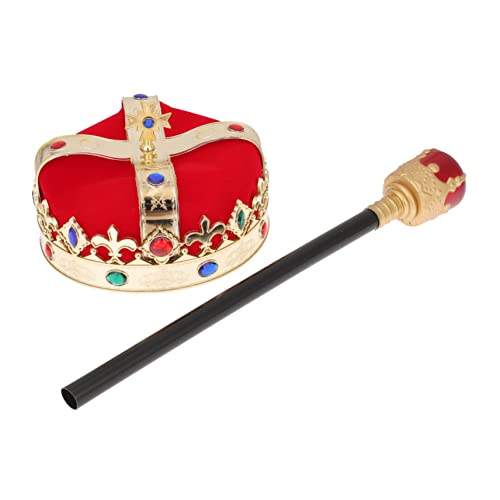 Milisten Kinderkostüm Königskrone und Zauberstab mit Funkelnden Schmucksteinen Bequemes Kunststoffmaterial Einfache Handhabung für Kindergeburtstag Kostümfest und Zufällige Milisten Kinderkostüm Königskrone und Zauberstab mit Funkelnden Schmucksteinen Bequemes Kunststoffmaterial Einfache Handhabung für Kindergeburtstag Kostümfest und Zufällige von Milisten