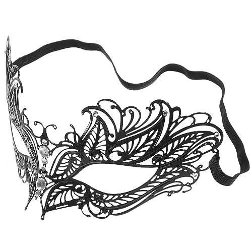 Milisten Masquerade Maske Damen Halbseitige Schwarze Augenmaske aus Metall für Halloween Karneval Cosplay und Partys Flexibel Anpassbar und Komfortabel zu Tragen Milisten Masquerade Maske Damen Halbseitige Schwarze Augenmaske aus Metall für Halloween Karneval Cosplay und Partys Flexibel Anpassbar und Komfortabel zu Tragen von Milisten