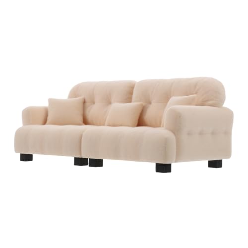 Milisten Maßstab Plüsch Miniatur Möbel Couch für Puppenhaus Wohnzimmer Cremefarbene Miniatur Möbel für Kinderzimmer und Dekoration Milisten Maßstab Plüsch Miniatur Möbel Couch für Puppenhaus Wohnzimmer Cremefarbene Miniatur Möbel für Kinderzimmer und Dekoration von Milisten