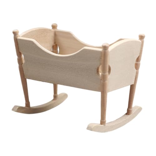 Milisten Miniatur Holz Babywiege Mini Puppenhaus Zubehör Kleine Kinderbett Dekoration Leicht Tragbar Glatte Oberfläche Realistisches Mini Haus Ornament Milisten Miniatur Holz Babywiege Mini Puppenhaus Zubehör Kleine Kinderbett Dekoration Leicht Tragbar Glatte Oberfläche Realistisches Mini Haus Ornament von Milisten