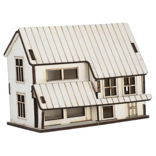 Milisten Miniaturhaus Blockhausmodell Mini-Modell Heimdekoration Blockhaus-bausatz Mini-kit Knauf Für Miniaturmodell Mini-anhänger -kit Puppenhaus-bausatz Beige Holz von Milisten