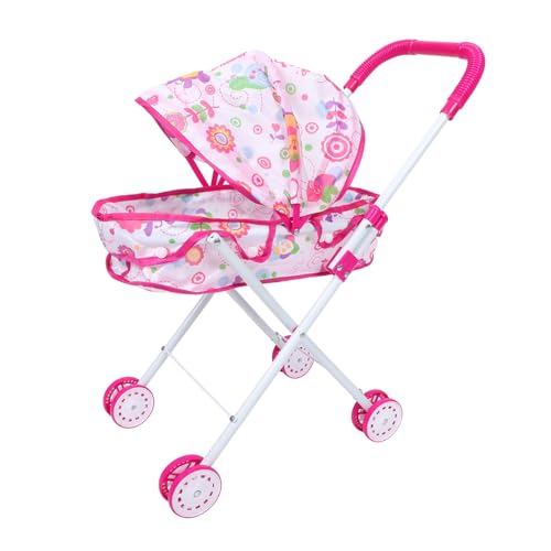 Milisten Simulationswagen Kinderwagen Für Babypuppen Kinderwagen-babypuppe Kinderwagen Für Puppen Puppe Puppenwagen Für Den Kinderwagen Puppenbaby Eisenrahmen Rosa von Milisten