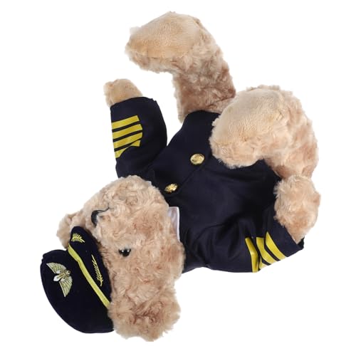 Milisten Weicher Plüschbär Pilot Kuscheltier mit Kapitänsuniform Festliches für Geburtstag Party Dekoration Herzsymbol Kreatives Stofftier für Erwachsene Milisten Weicher Plüschbär Pilot Kuscheltier mit Kapitänsuniform Festliches für Geburtstag Party Dekoration Herzsymbol Kreatives Stofftier für Erwachsene von Milisten