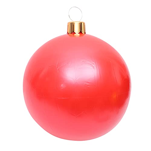 Milisten Weihnachtsballons Weihnachtliche Große Kugeldekorationen Riesiger Aufblasbarer Ball Große Aufblasbare Verzierung Aufblasbare Ballverzierung Outdoor-dekor Weihnachtsschmuck Rot Pvc von Milisten