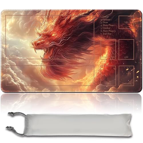 MTG PlayMat, 60 x 35 cm TCG PlayMat Stitched Edges Trading Card Game Play Mats with Storage Bag Smooth Rubber Surface Fighting Play Mat (MTG Set 40-10,with Zone) von MilkPlaymat